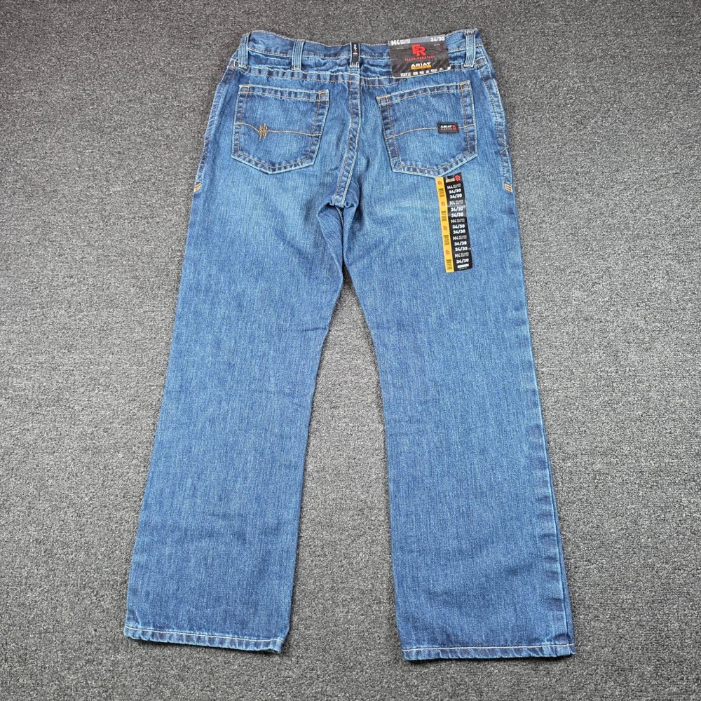 Ariat FR M4 Relaxed Boot Cut Jeans Blue Mens 34x30 Flame Resistant Workwear NEW